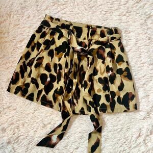 Leopard‎ Shorts Jersey Shore Trashy Y2K McBling Preppy Flirty Tie Waist Shorts
